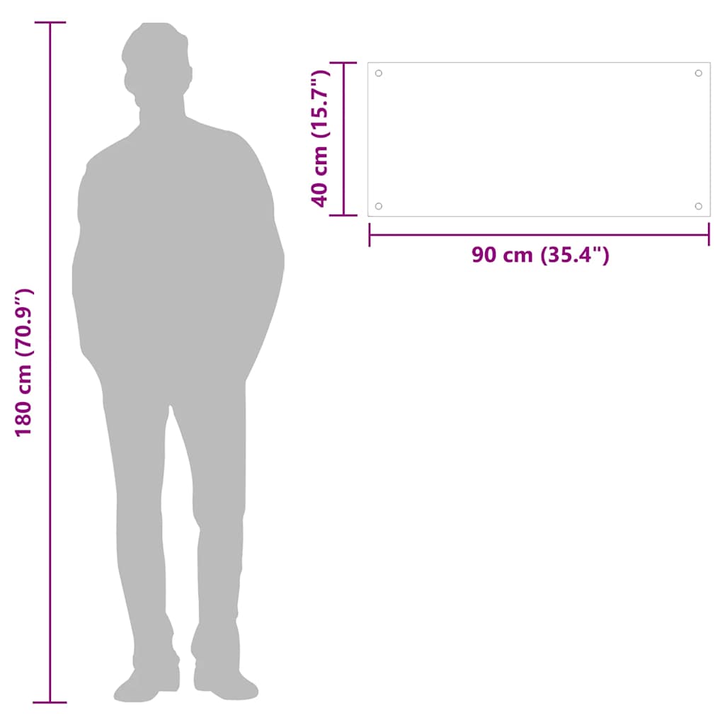 Spatscherm keuken 90x40 cm gehard glas zwart