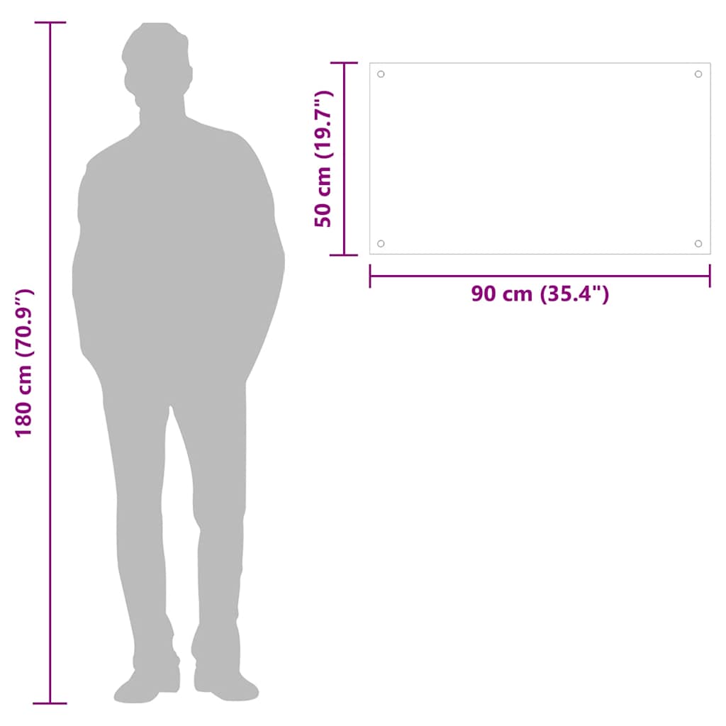 Spatscherm keuken 90x50 cm gehard glas zwart