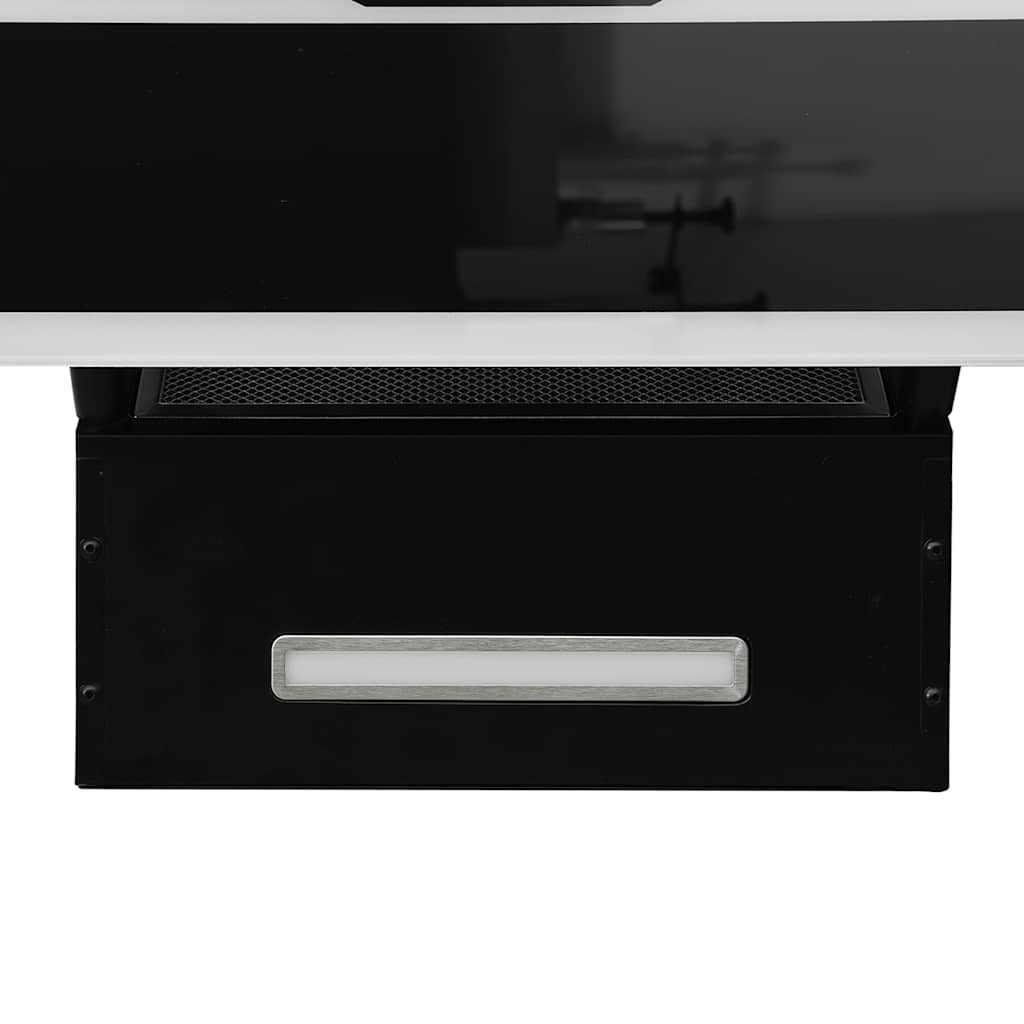 Wandafzuigkap 60 cm staal en gehard glas zwart