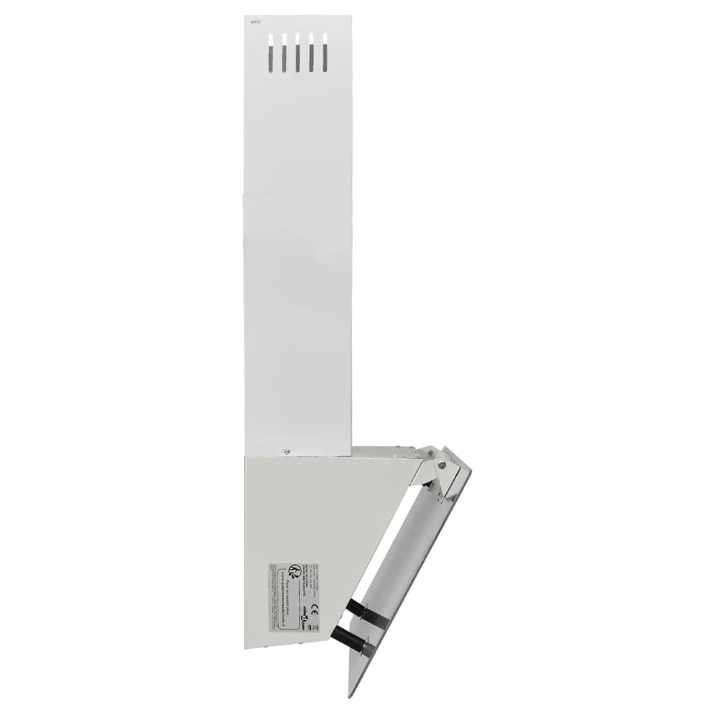 Wandafzuigkap 60 cm staal en gehard glas wit