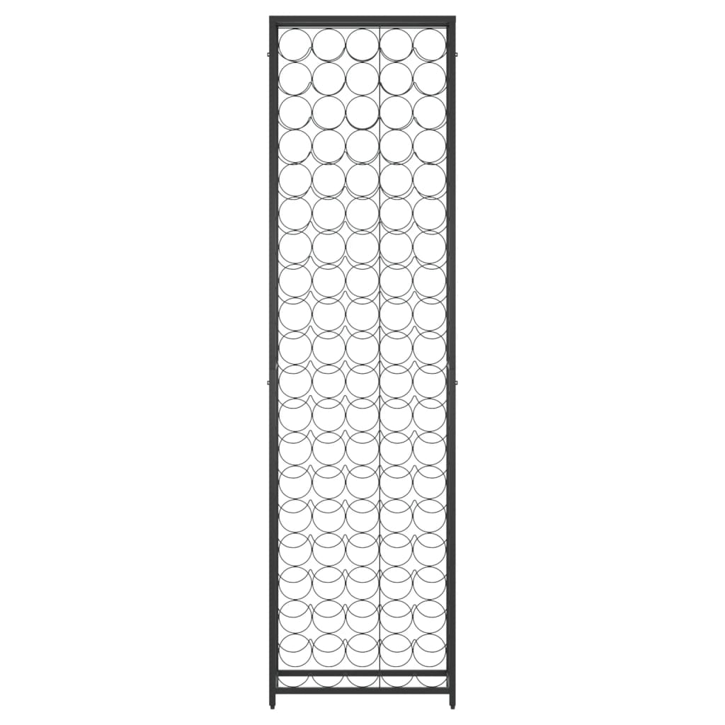 Wijnrek voor 95 flessen 54x18x200 cm smeedijzer zwart