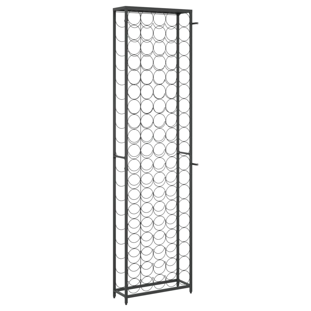 Wijnrek voor 95 flessen 54x18x200 cm smeedijzer zwart
