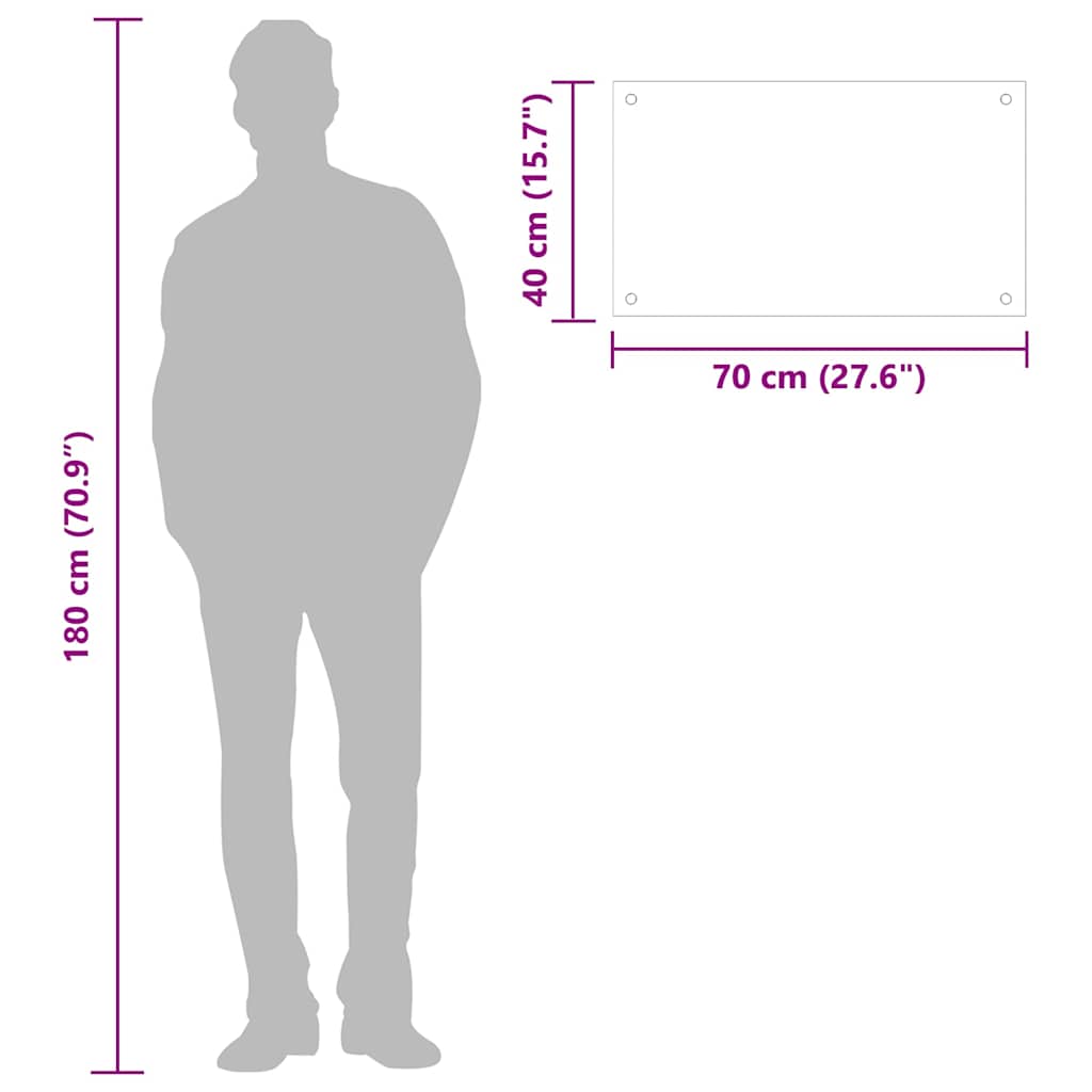 Spatschermen keuken 2 st 70x40 cm gehard glas transparant