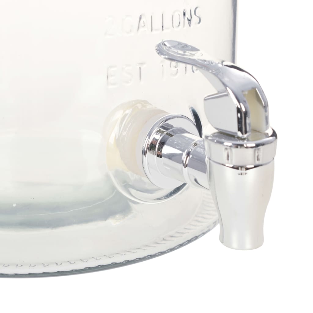 Waterdispenser XXL met kraan 8 L glas transparant