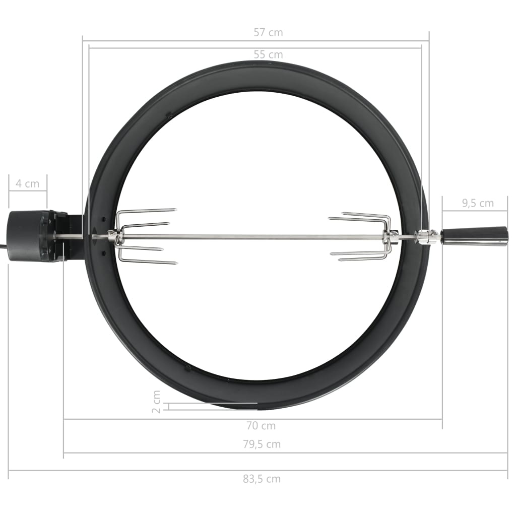 BBQ rotisserie ring 57 cm zwart