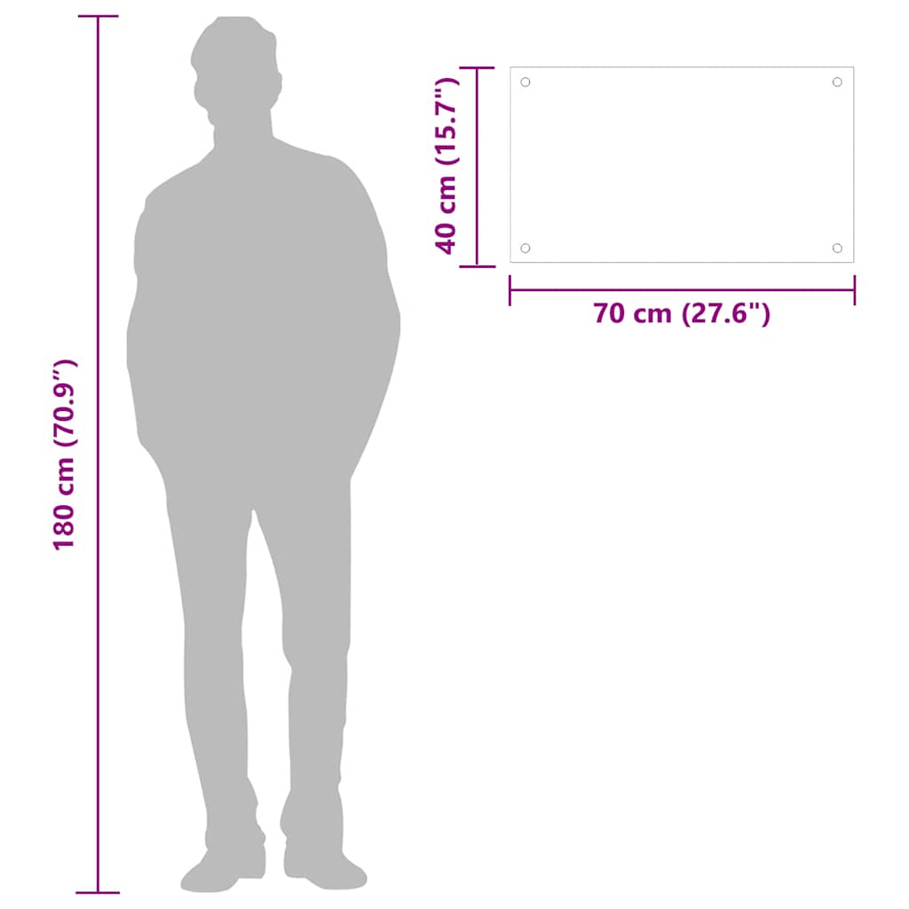 Spatscherm keuken 70x40 cm gehard glas wit