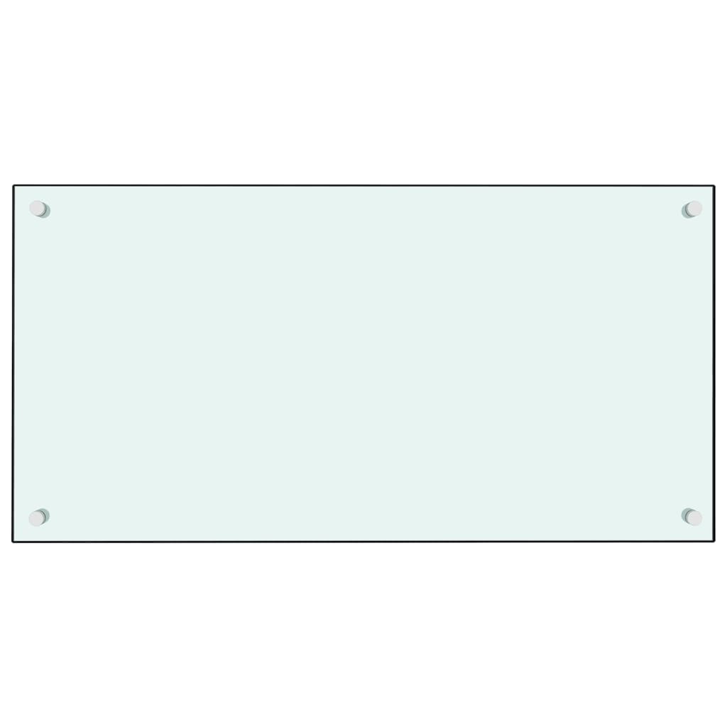 Spatscherm keuken 80x40 cm gehard glas wit