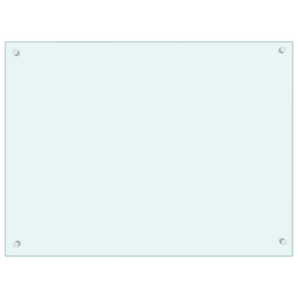 Spatscherm keuken 80x60 cm gehard glas wit