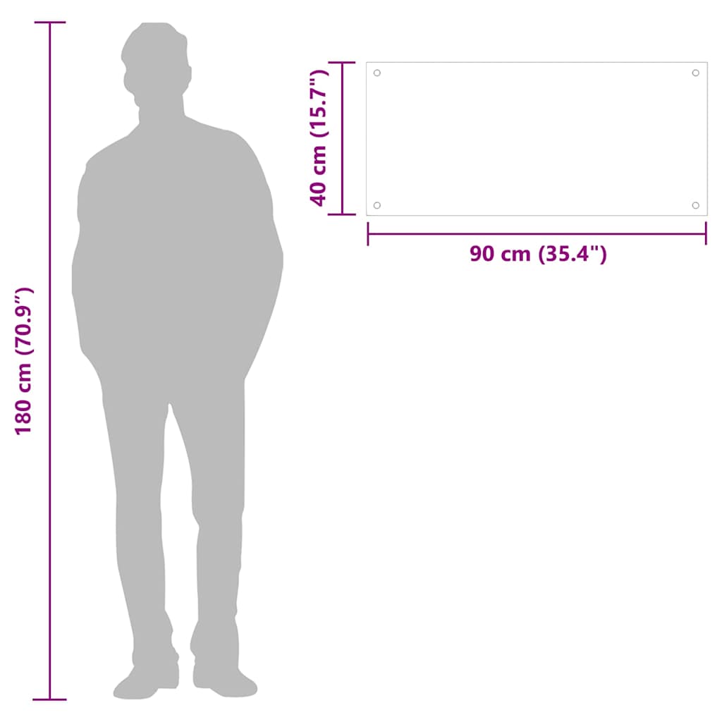 Spatscherm keuken 90x40 cm gehard glas wit