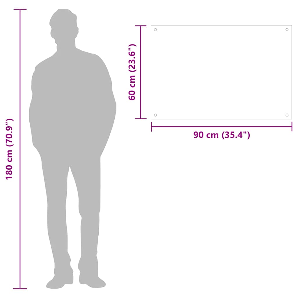 Spatscherm keuken 90x60 cm gehard glas wit