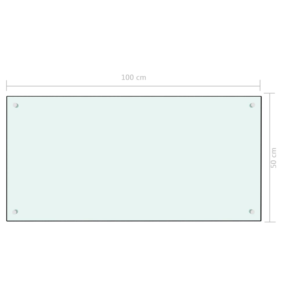 vidaXL Spatscherm keuken 100x50 cm gehard glas wit