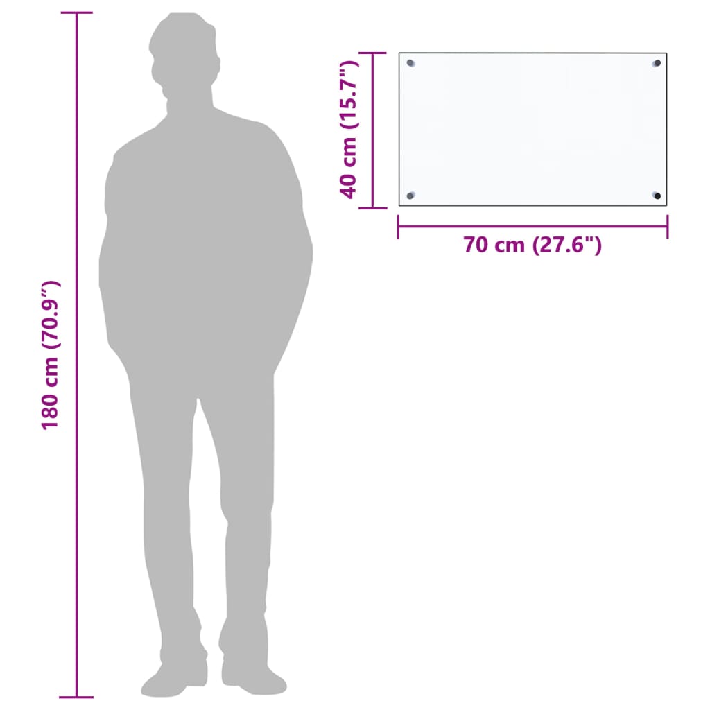 Spatscherm keuken 70x40 cm gehard glas transparant