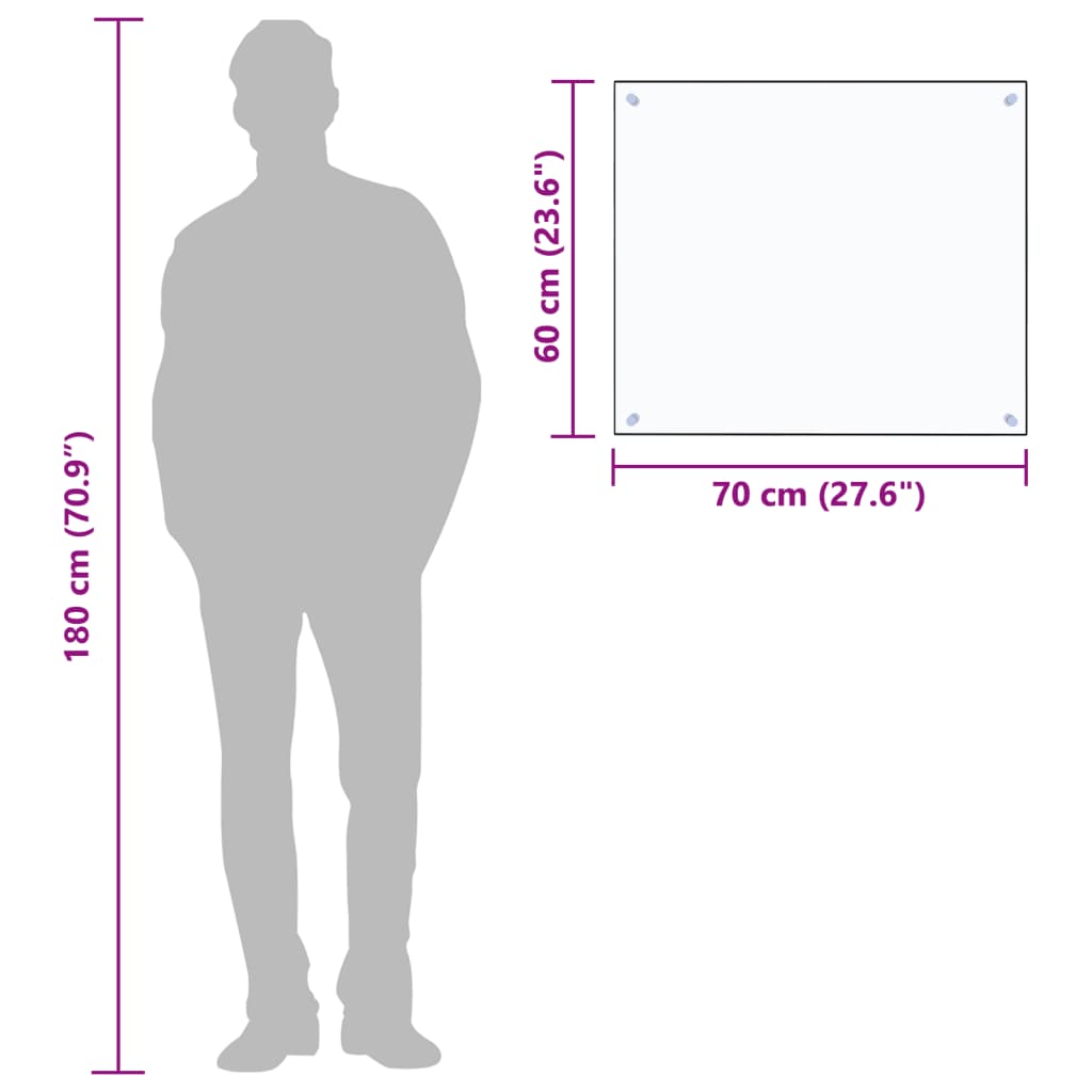 Spatscherm keuken 70x60 cm gehard glas transparant