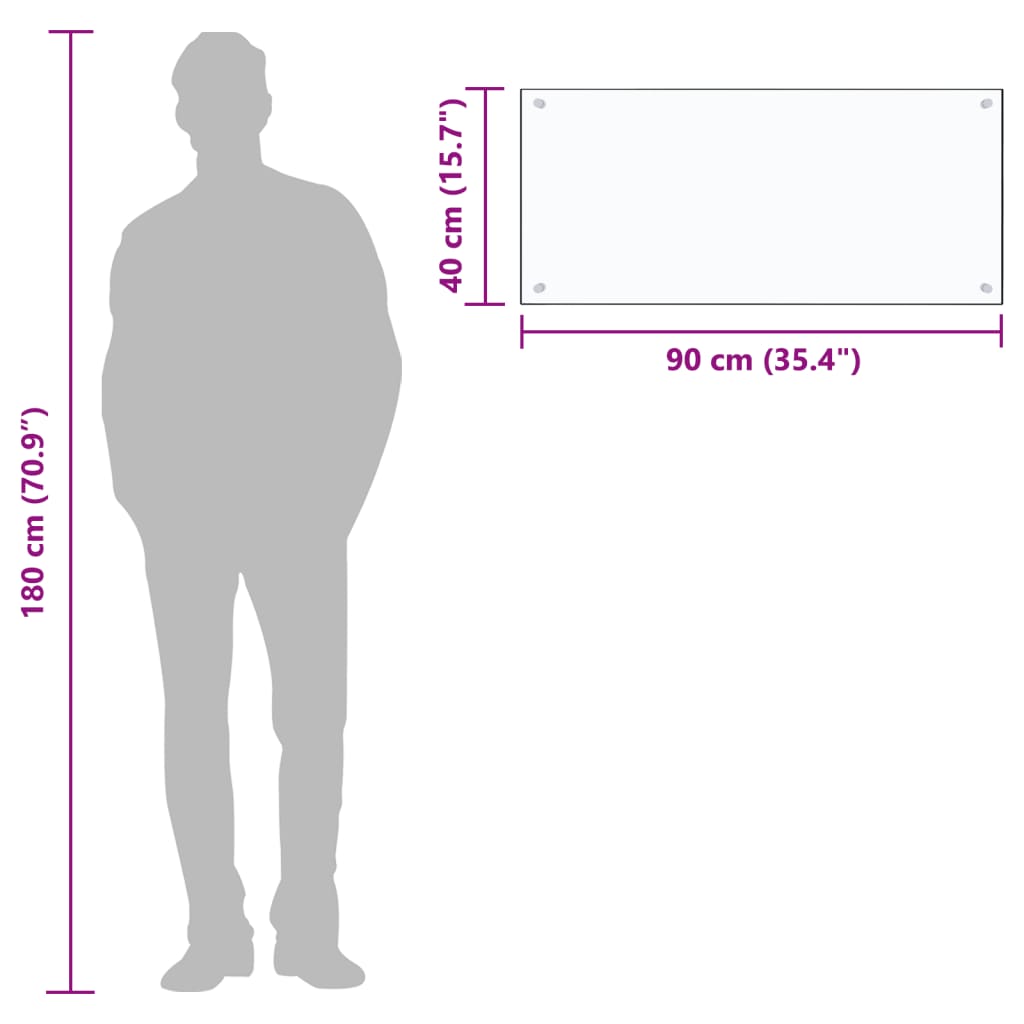 Spatscherm keuken 90x40 cm gehard glas transparant