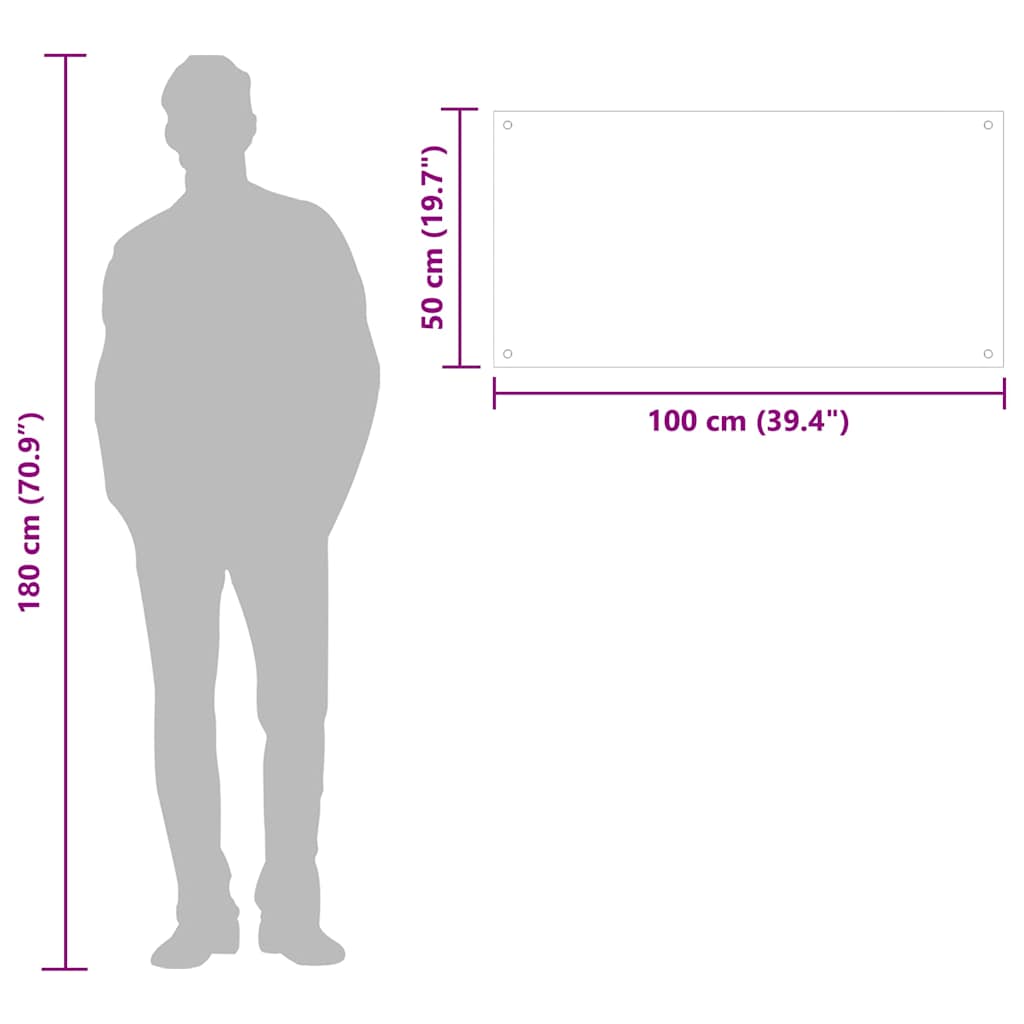 Spatscherm keuken 100x50 cm gehard glas transparant