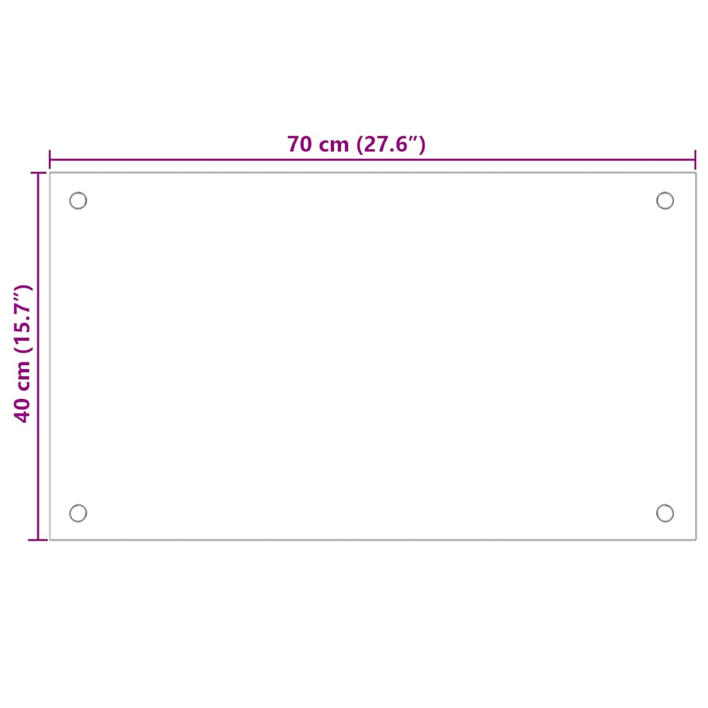 Spatscherm keuken 70x40 cm gehard glas zwart