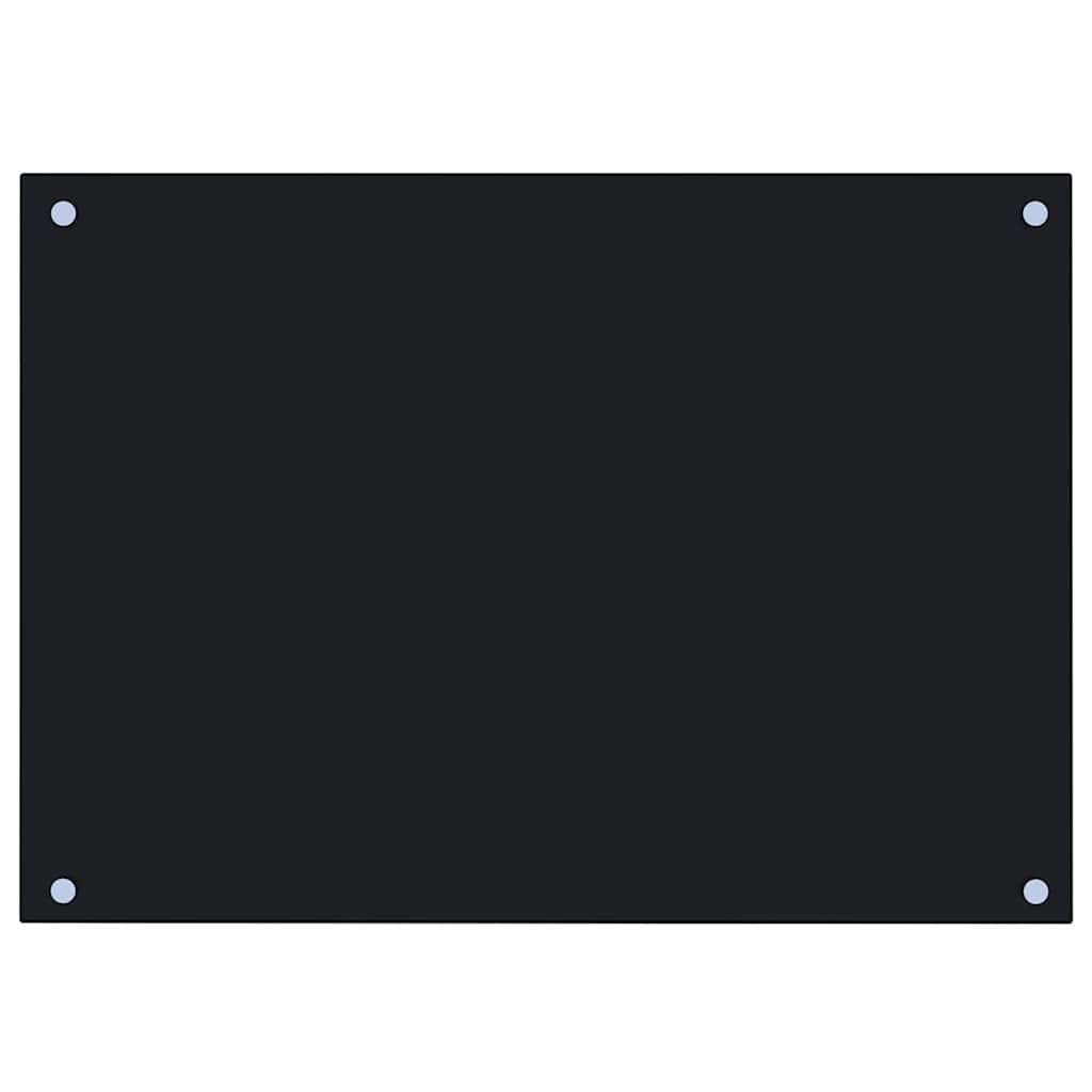 Spatscherm keuken 70x50 cm gehard glas zwart