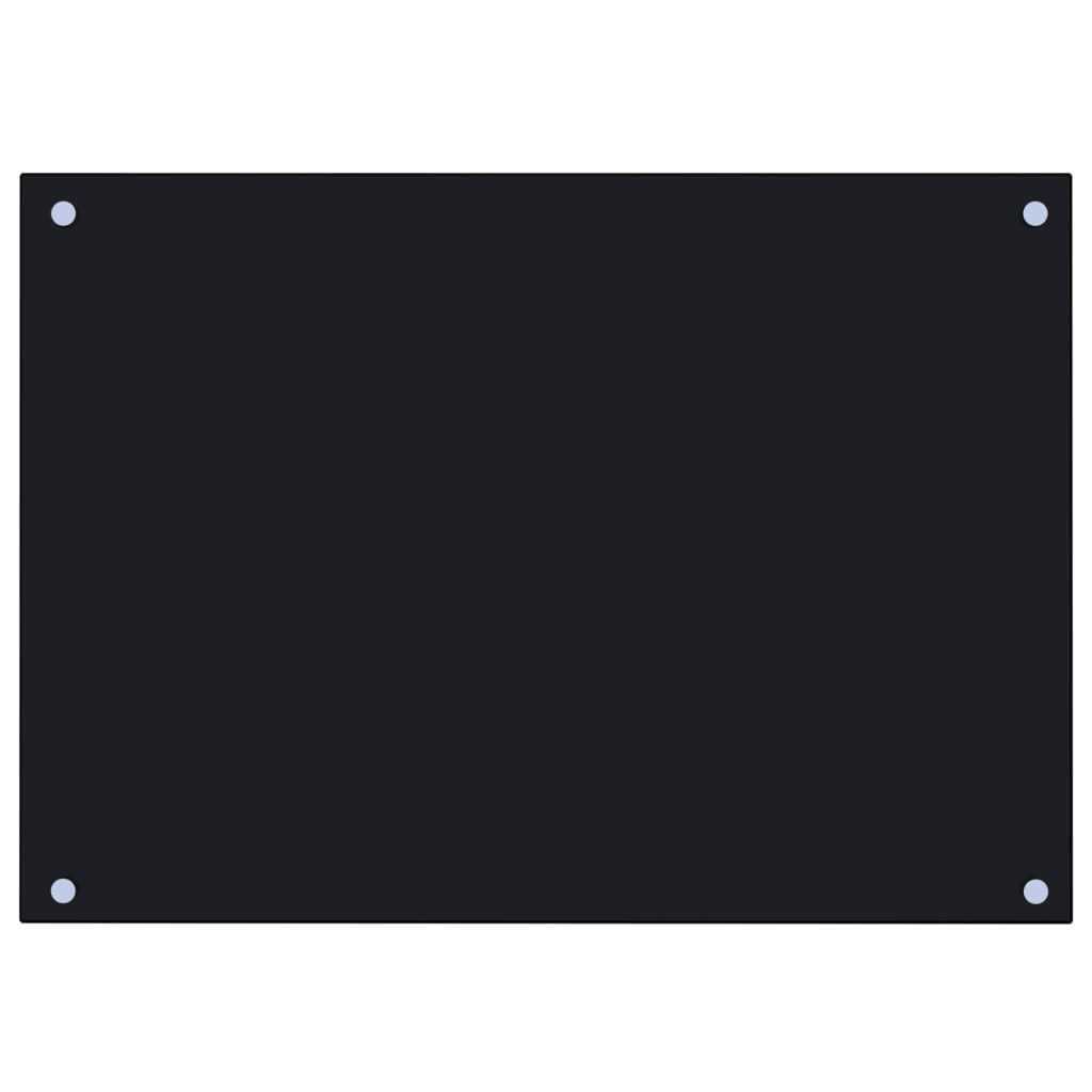 Spatscherm keuken 70x50 cm gehard glas zwart