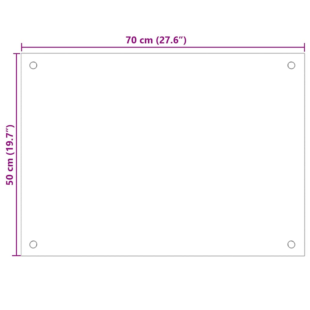 Spatscherm keuken 70x50 cm gehard glas zwart