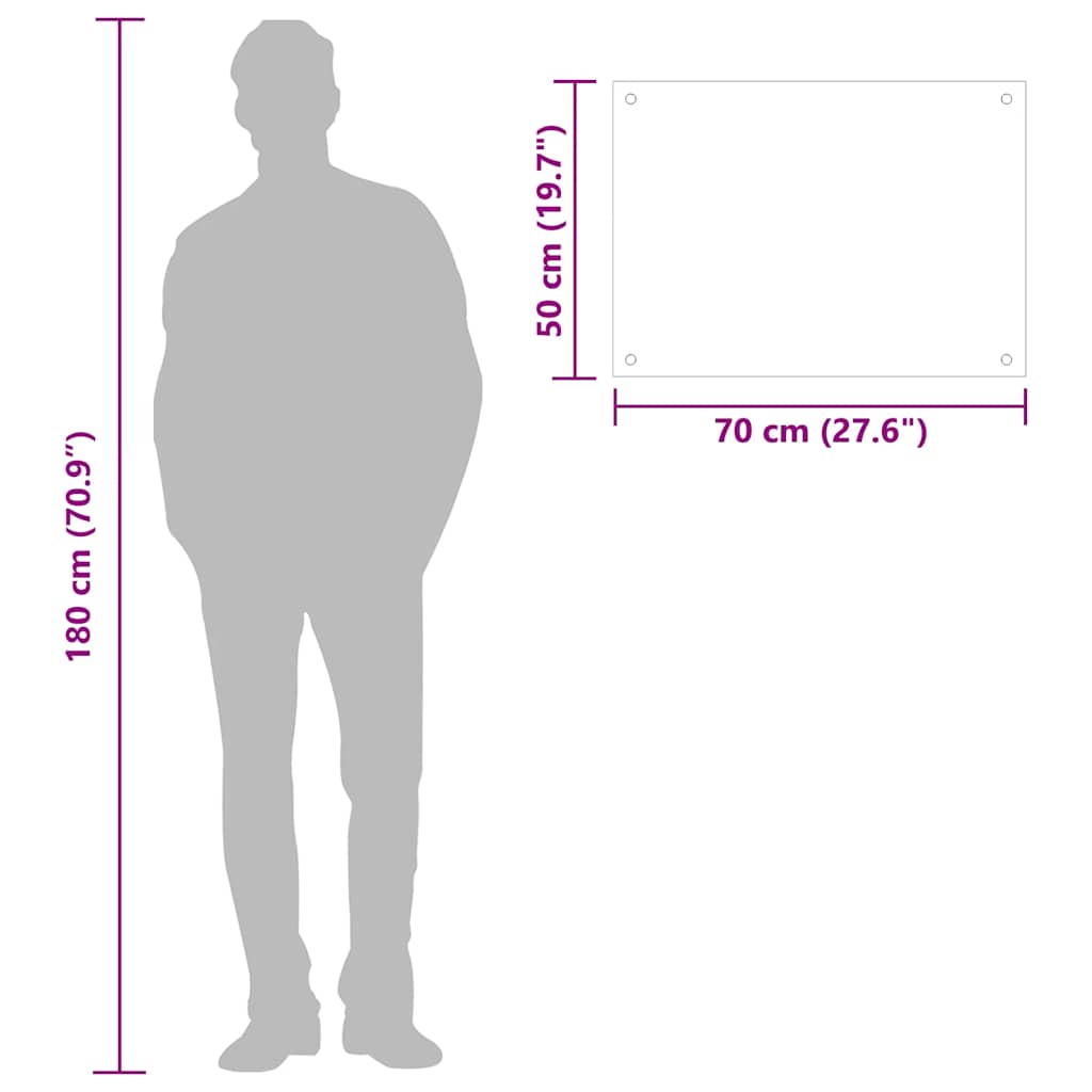 Spatscherm keuken 70x50 cm gehard glas zwart