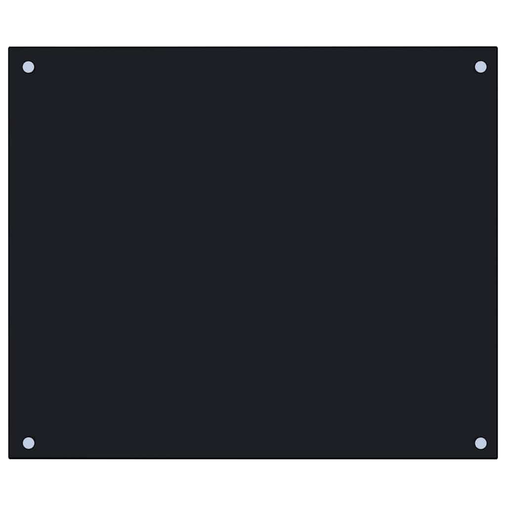 Spatscherm keuken 70x60 cm gehard glas zwart