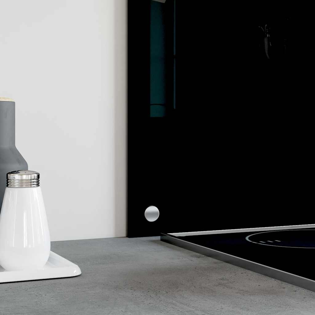 Spatscherm keuken 70x60 cm gehard glas zwart