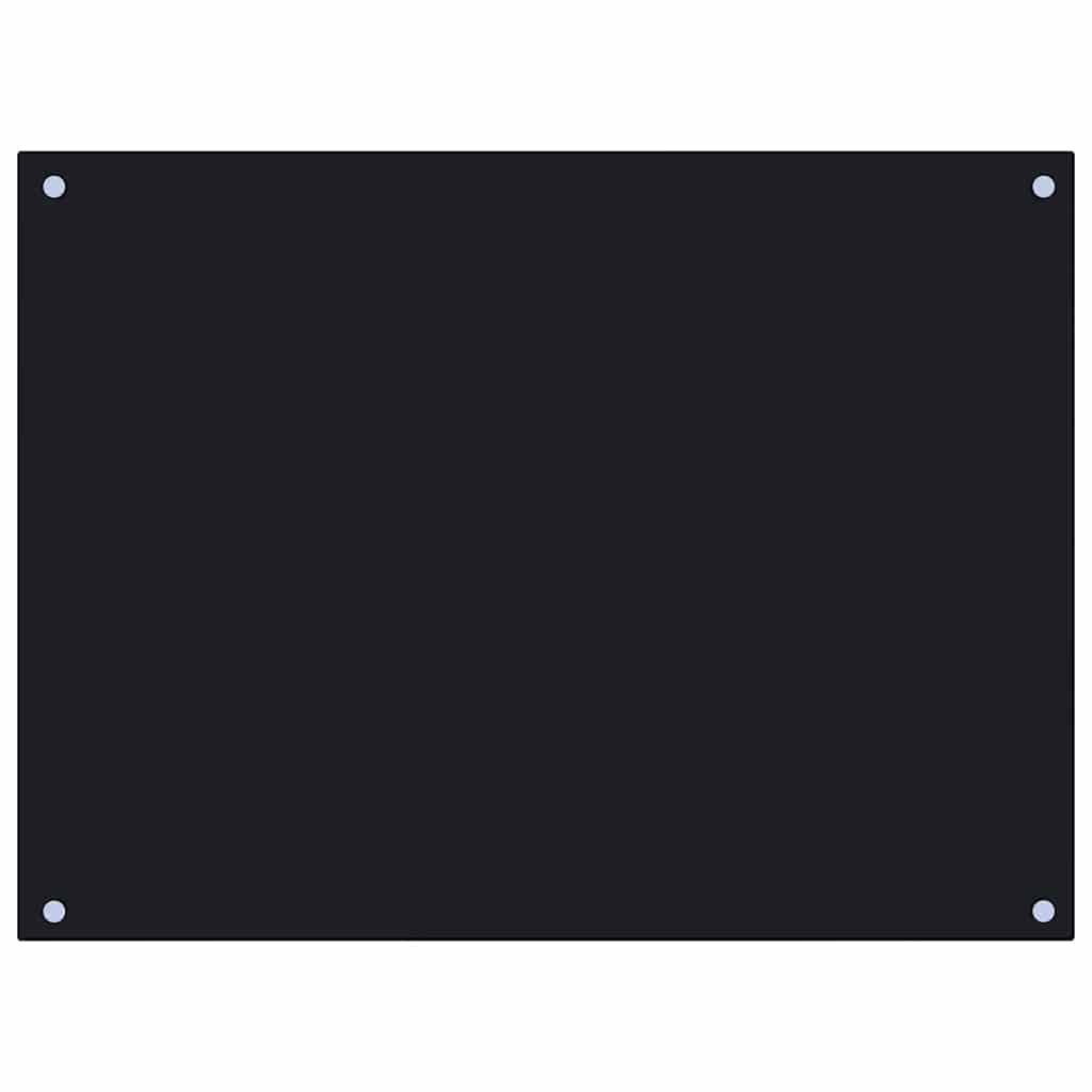 Spatscherm keuken 80x60 cm gehard glas zwart