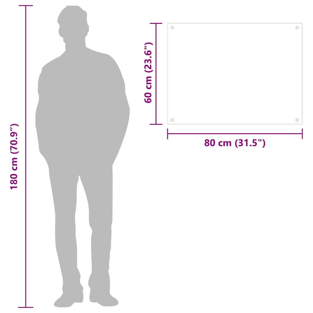 Spatscherm keuken 80x60 cm gehard glas zwart