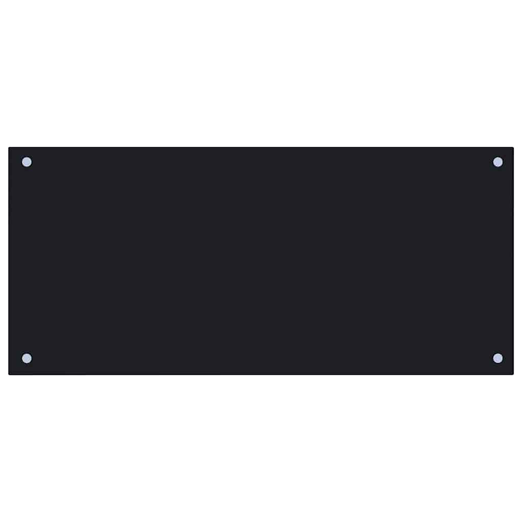 Spatscherm keuken 90x40 cm gehard glas zwart