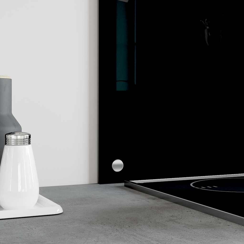 Spatscherm keuken 90x50 cm gehard glas zwart