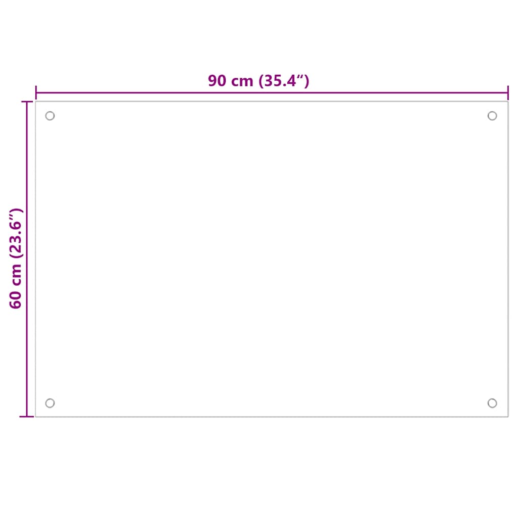 Spatscherm keuken 90x60 cm gehard glas zwart