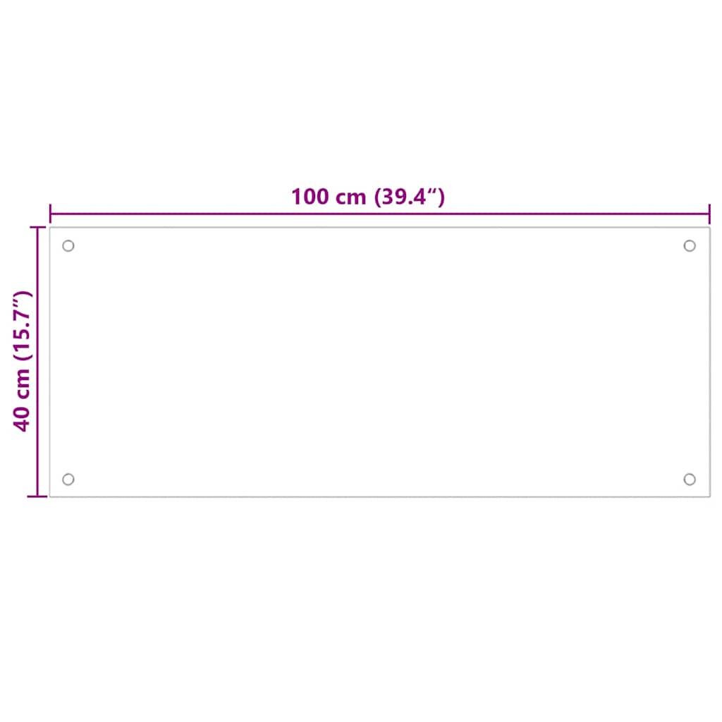 Spatscherm keuken 100x40 cm gehard glas zwart