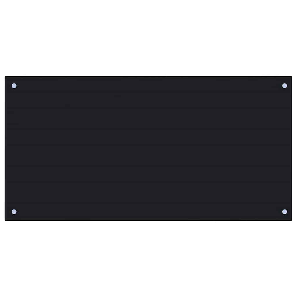 Spatscherm keuken 100x50 cm gehard glas zwart