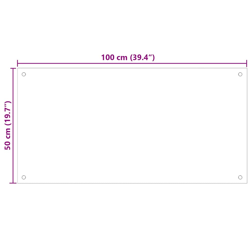 Spatscherm keuken 100x50 cm gehard glas zwart