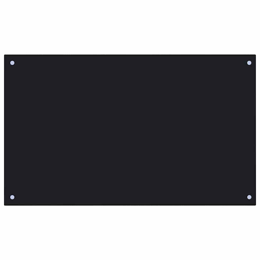 Spatscherm keuken 100x60 cm gehard glas zwart