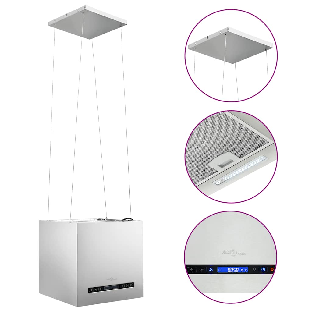 Afzuigkap hangend met aanraaksensor LCD 37 cm roestvrij staal