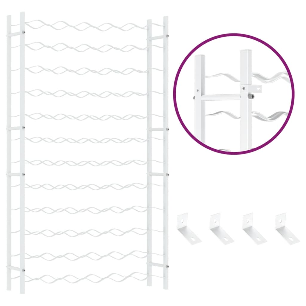 Wijnrek voor 72 flessen metaal wit