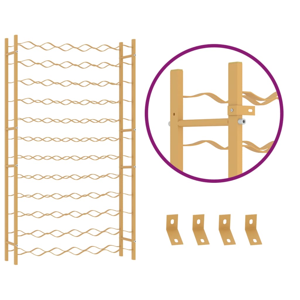 Wijnrek voor 72 flessen metaal goudkleurig