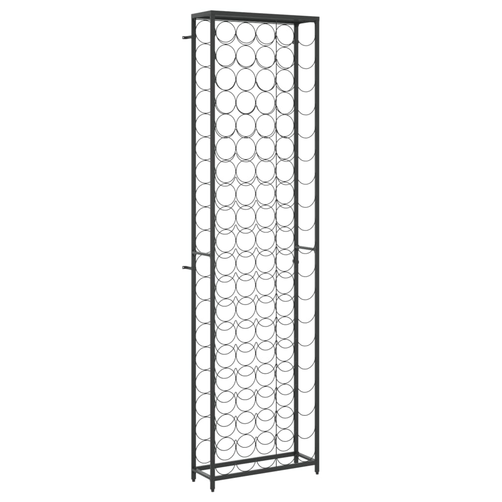 Wijnrek voor 95 flessen 54x18x200 cm smeedijzer zwart
