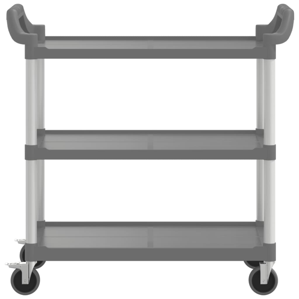 Trolley 3-laags 99x50x96 cm aluminium grijs