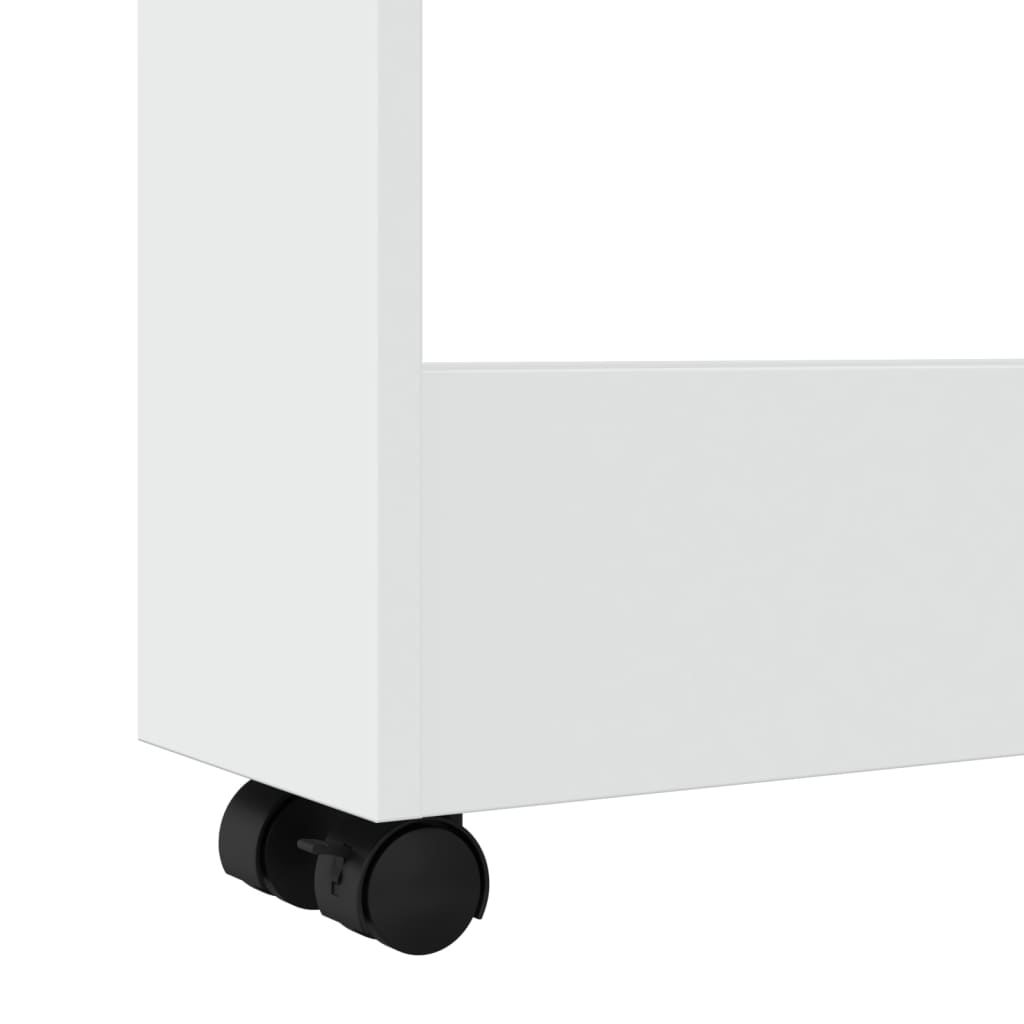 Smalle Opbergtrolley 3 Laden Wit Bewerkt Hout