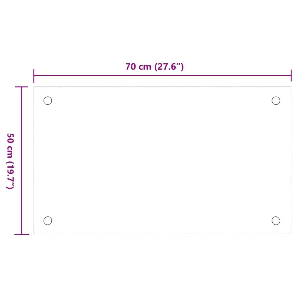 Spatschermen keuken 2 st 70x50 cm gehard glas wit