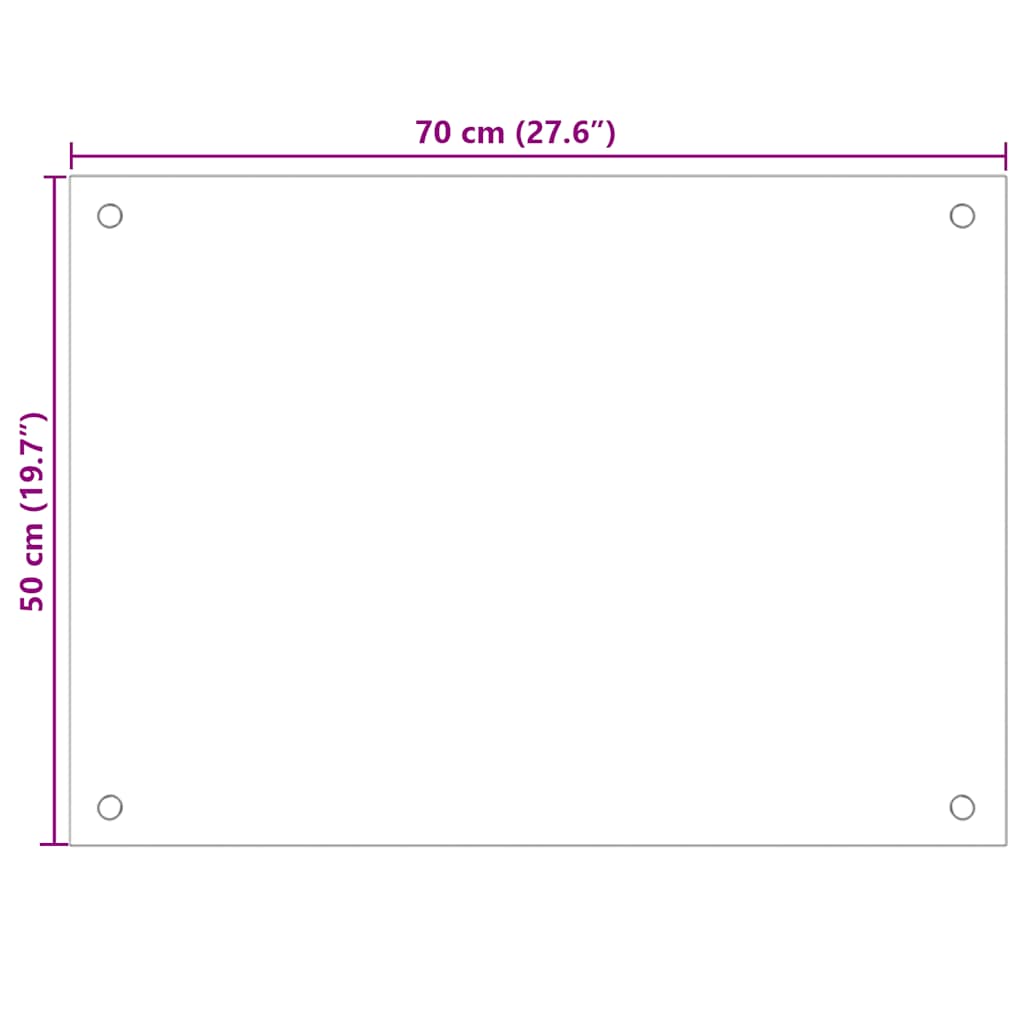Spatschermen keuken 2 st 70x50 cm gehard glas wit