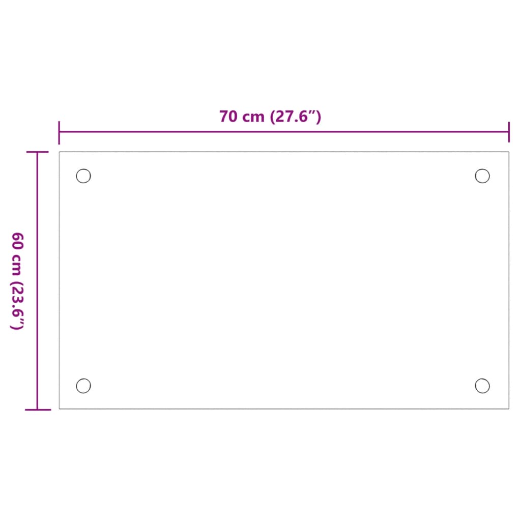 Spatschermen keuken 2 st 70x60 cm gehard glas wit