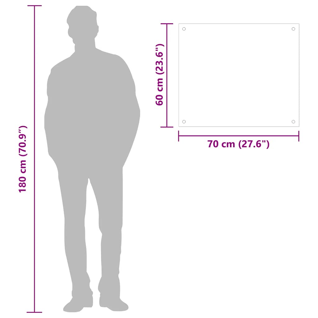 Spatschermen keuken 2 st 70x60 cm gehard glas wit