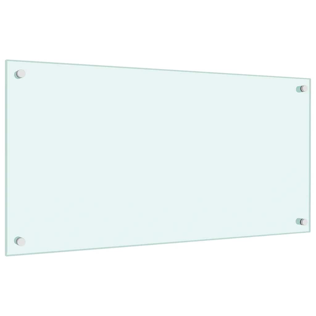 Spatschermen keuken 2 st 80x40 cm gehard glas wit