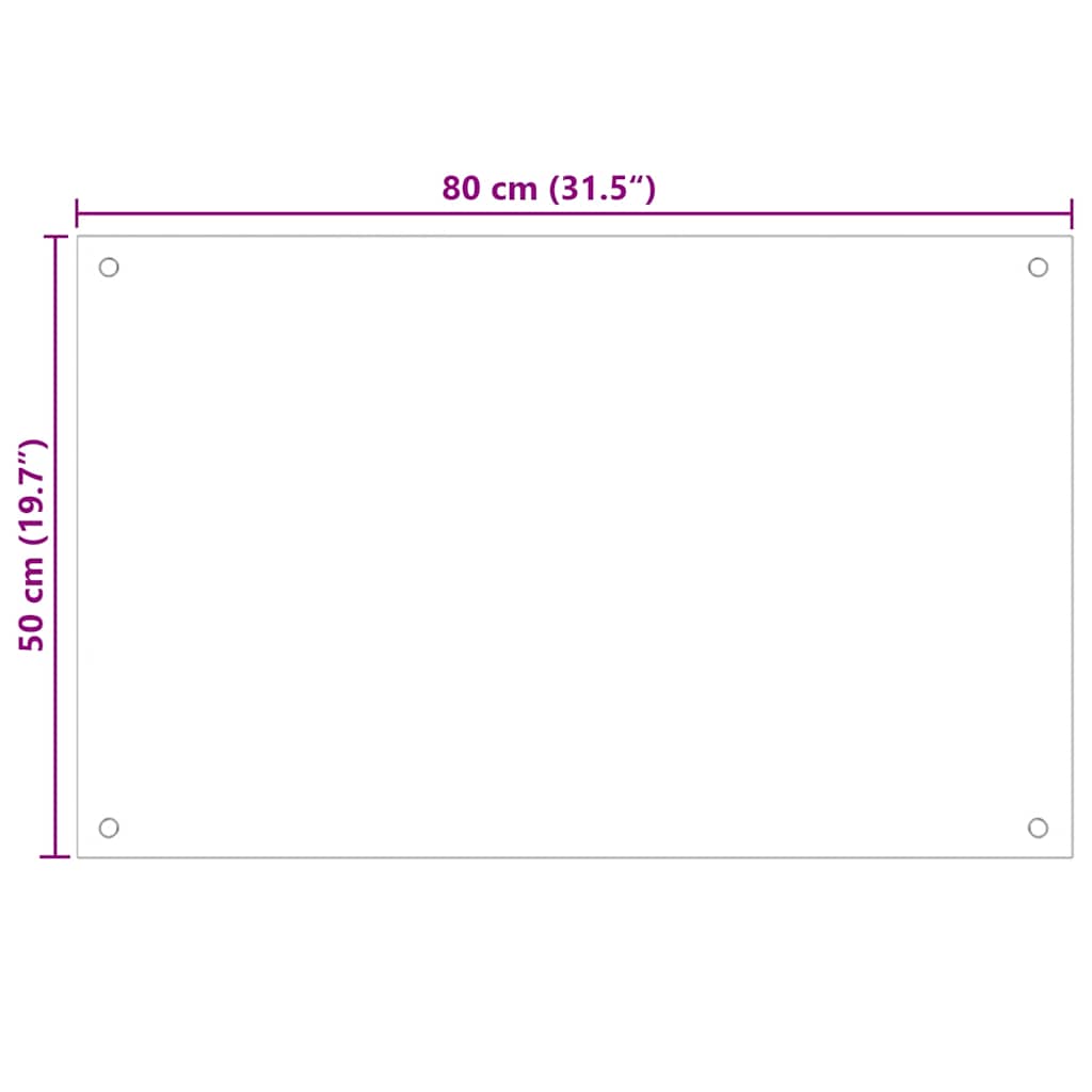 Spatschermen keuken 2 st 80x50 cm gehard glas wit