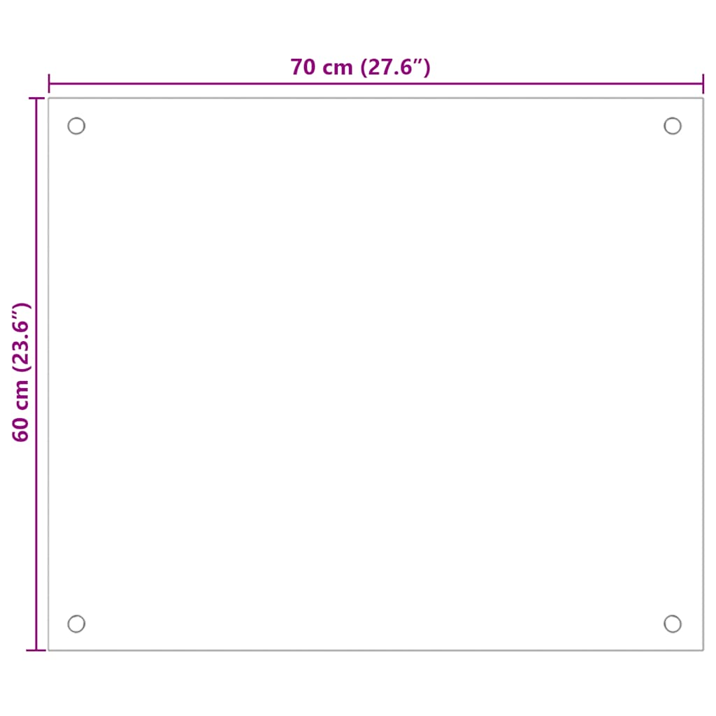 Spatschermen keuken 2 st 70x60 cm gehard glas transparant