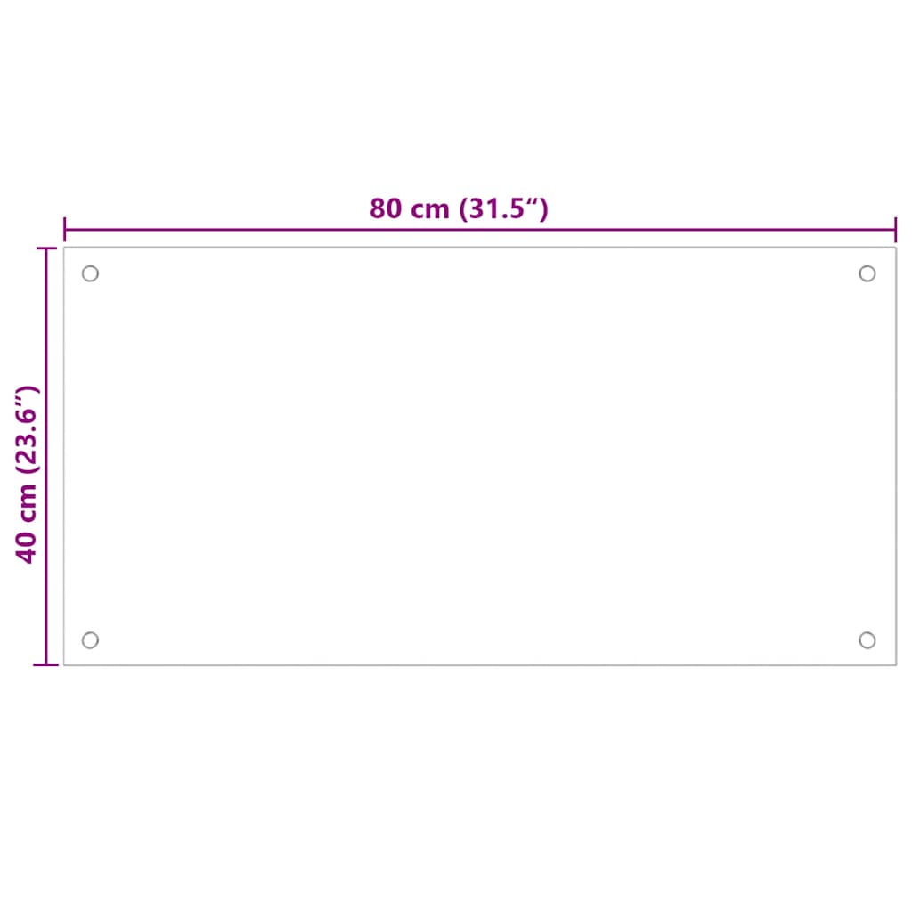 Spatschermen keuken 2 st 80x40 cm gehard glas transparant