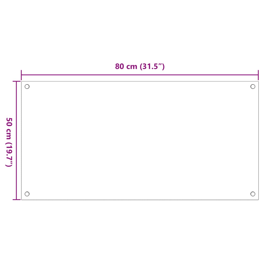 Spatschermen keuken 2 st 80x50 cm gehard glas transparant